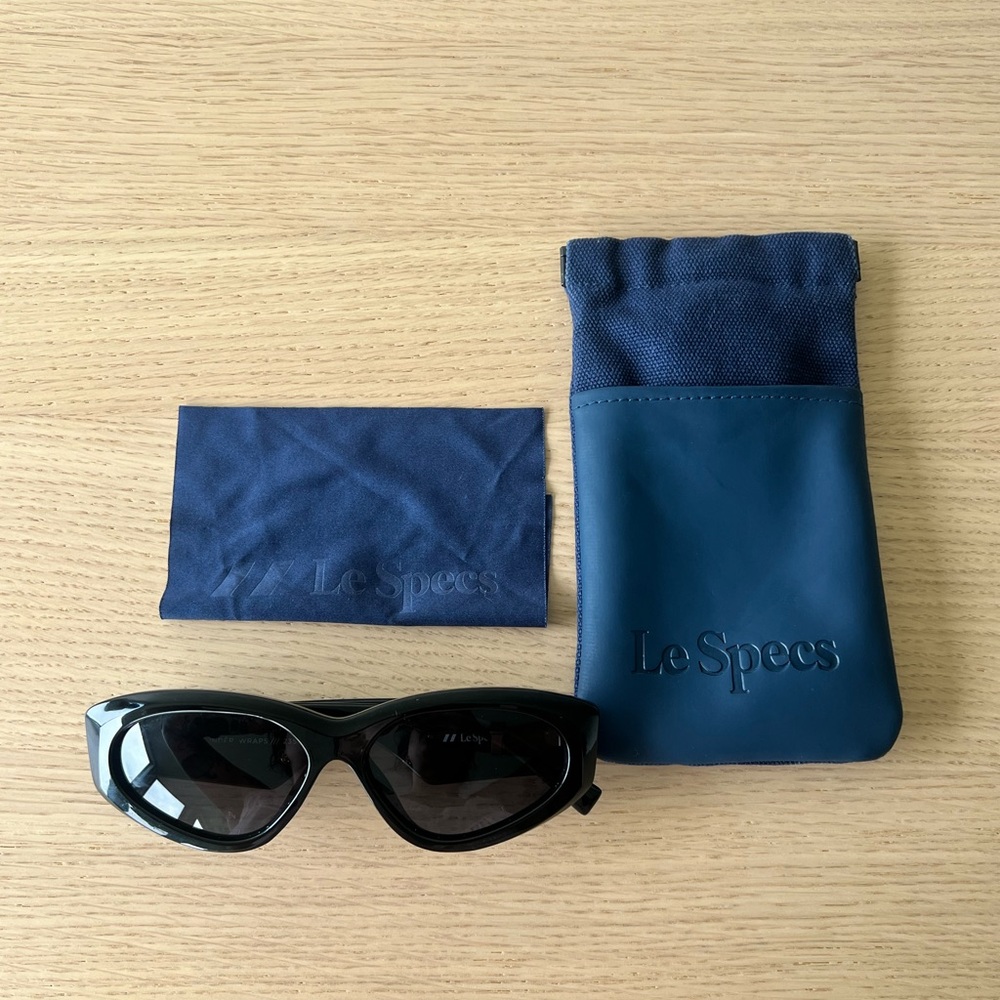 Le Specs Black Under Wraps Sunglasses